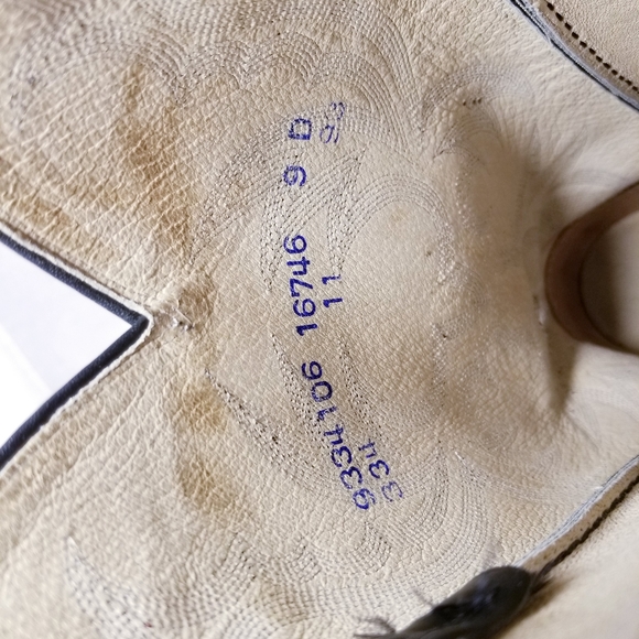 DAN POST MEN CHARCOAL BLACK WESTERN COWBOY BOOTS SZ 9 D  * - Picture 5 of 12